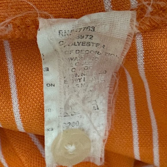 Official PGA Tour Apparel mens sz L orange striped collared 3 button golf shirt - Picture 7 of 8